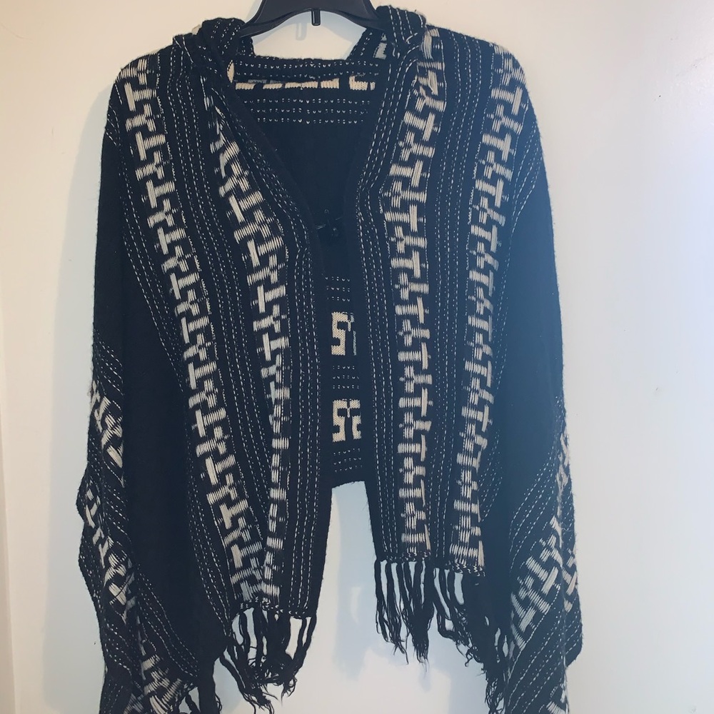 Hooded Patterned Cape